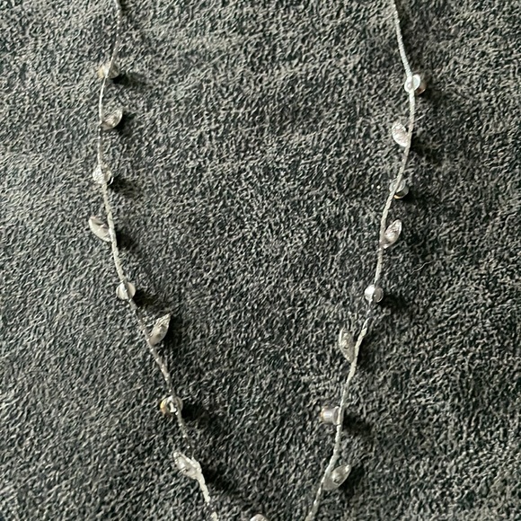 Cubic zirconia Flower Dangle Necklace - Picture 8 of 9